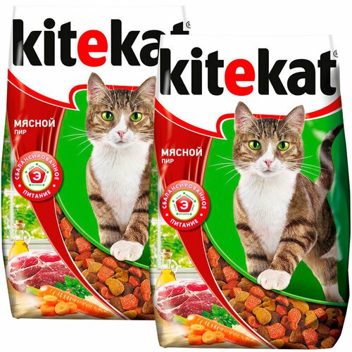 Сухой корм KITEKAT мясной ПИР для взрослых кошек (15 + 15 кг)