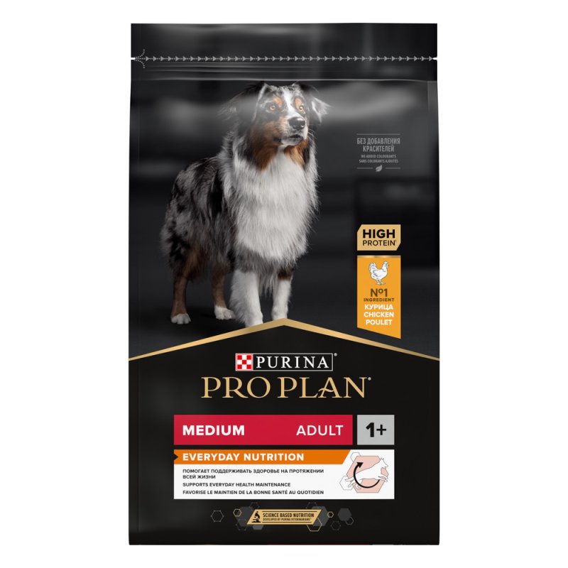 Purina Pro Plan Purina Pro Plan для взрослых собак средних пород, с высоким содержанием курицы (14 кг)