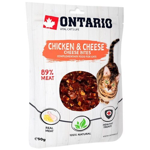 Ontario (консервы лакомства) лакомства для кошек кусочки курицы и сыра 213-51332 0,05 кг 55132