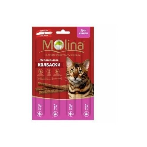 Molina Жевательные колбаски для кошек с курицей и уткой 2198 0,02 кг 59635 (26 шт)