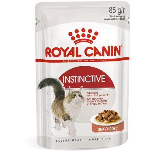 Влажный корм для кошек Royal Canin Instinctive, профилактика избыточного веса, профилактика МКБ 18 шт. х 85 г (кусочки в соусе)