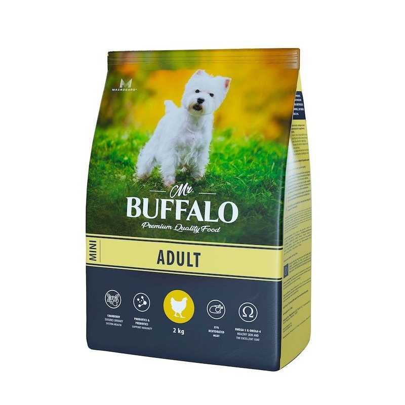 Mr.Buffalo Adult Mini полнорационный сухой корм для взрослых собак миниатюрных пород с курицей - 2 кг