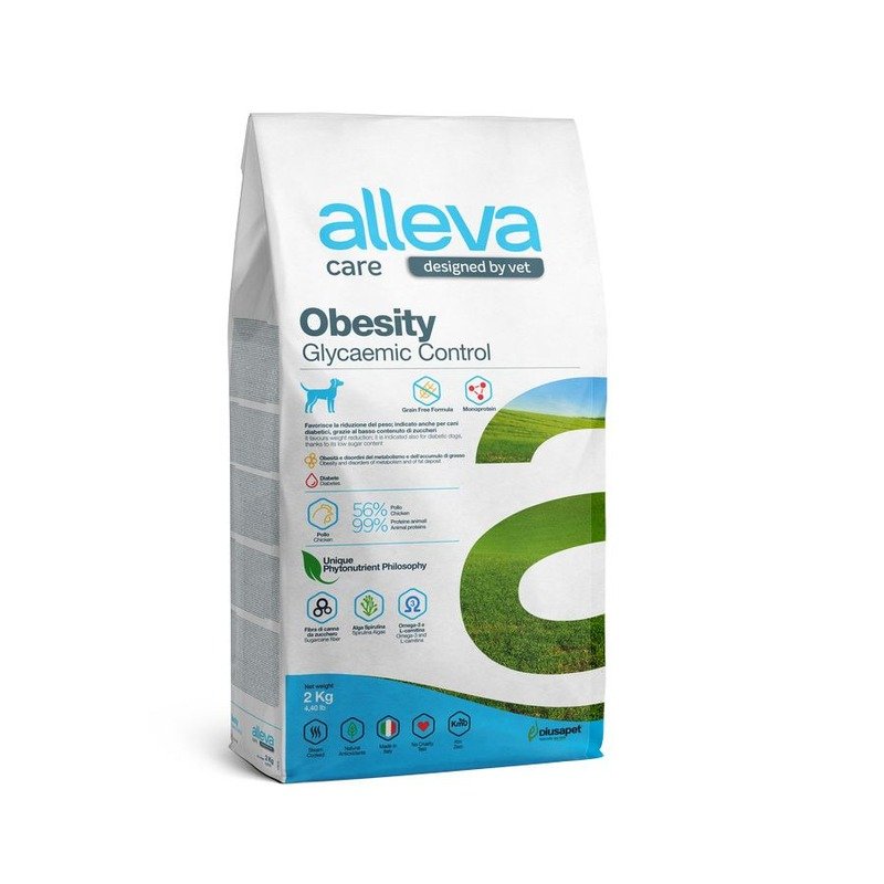 Alleva Care Dog Adult Obesity Glycemic Control сухой диетический корм для взрослых собак для контроля веса и при ожирении - 2 кг