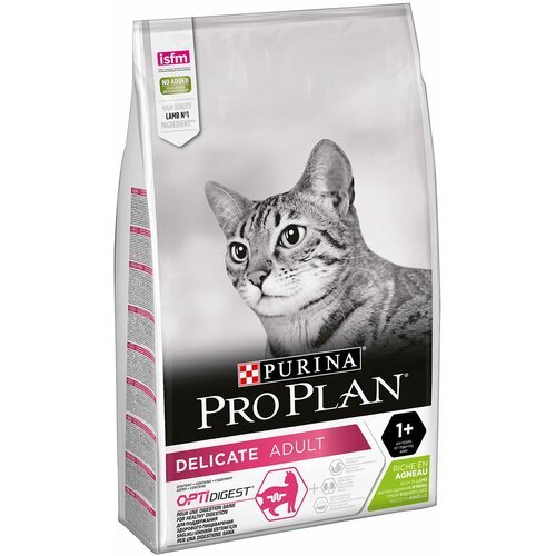 PRO PLAN CAT DELICATE DIGESTION LAMB для взрослых кошек с чувствительным пищеварением с ягненком (3 кг х 4 шт)