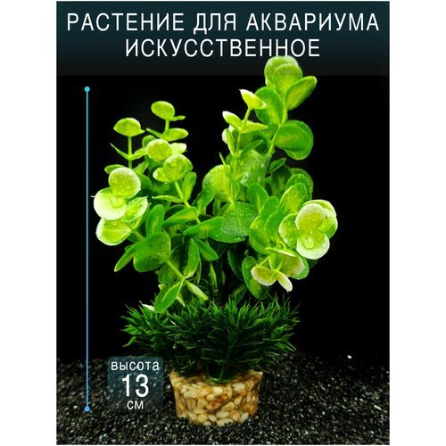 Искусственное растение для аквариума и террариума на тяжелом грунте / высота 13см. Франция