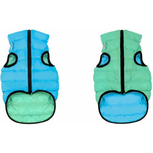 AiryVest Курточка двухсторонняя светящаяся ЭйриВест Lumi, размер L 65, салатово-голубая. Спина: 87-8