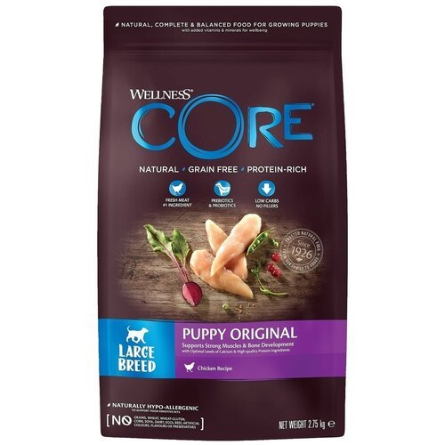 Wellness Core корм для щенков крупных пород, курица 2,75 кг