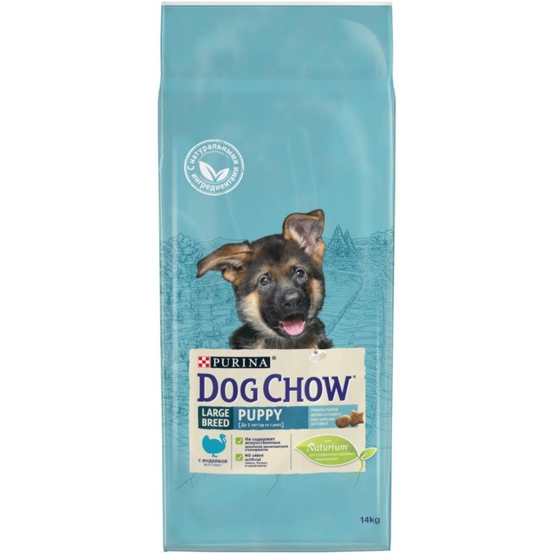 DOG CHOW Purina Dog Chow полнорационный сухой корм для щенков крупных пород, с индейкой