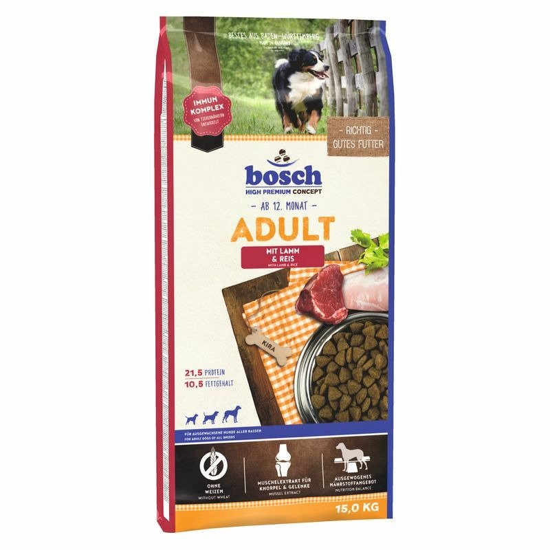 Bosch Сухой корм Bosch Adult Lamb & Rice для взрослых собак, ведущих малоактивный образ жизни в городских условиях, с ягненком и рисом