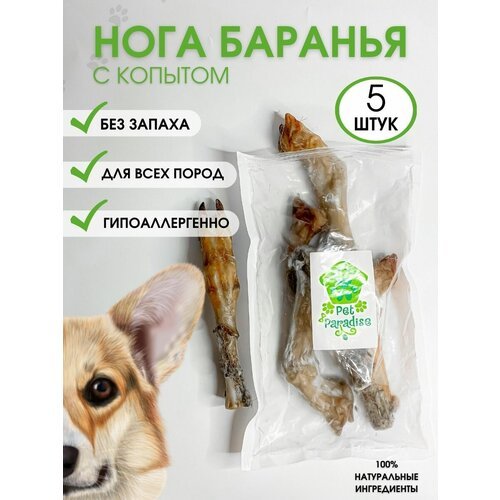 Лакомство для собак, нога баранья с копытом 5 шт. 'Pet Paradise'