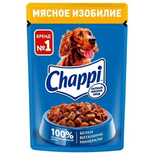 Chappi Влажный корм для собак Сытный мясной обед, 84 шт. (3 упаковки)