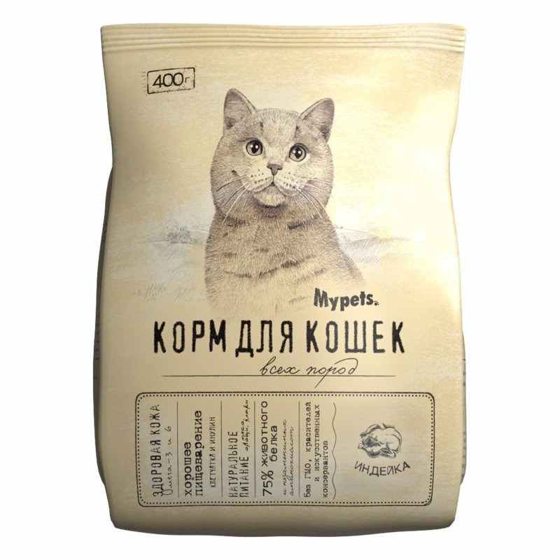 Mypets Mypets сухой корм для кошек с индейкой (1.5 кг)