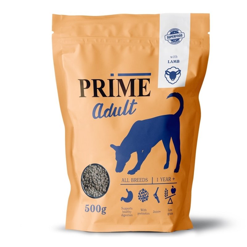 Prime Prime сухой корм для собак всех пород с 12 мес. с ягненком (500 г)
