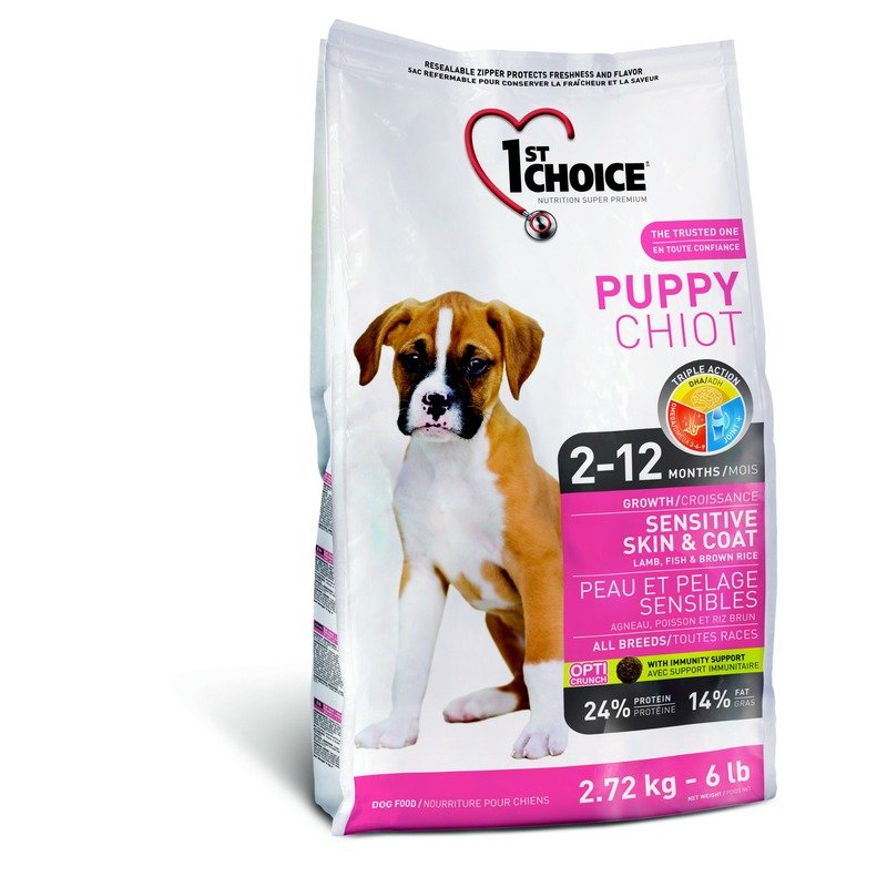 1st CHOICE 1st Choice Puppy для щенков с чувствительной кожей и для шерсти с ягненком, рыбой и рисом