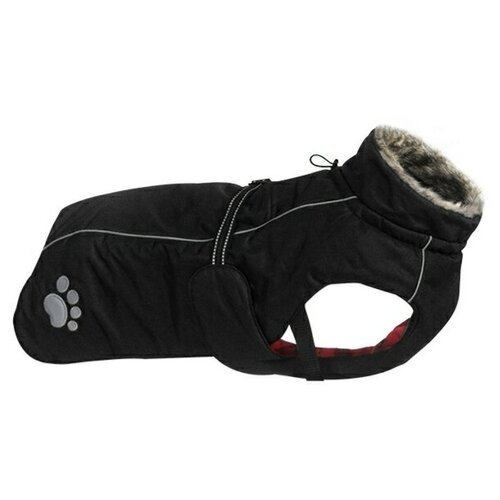 Попона для собак Asmpet Fur зимняя со шлейкой, р-р 7XL, черная