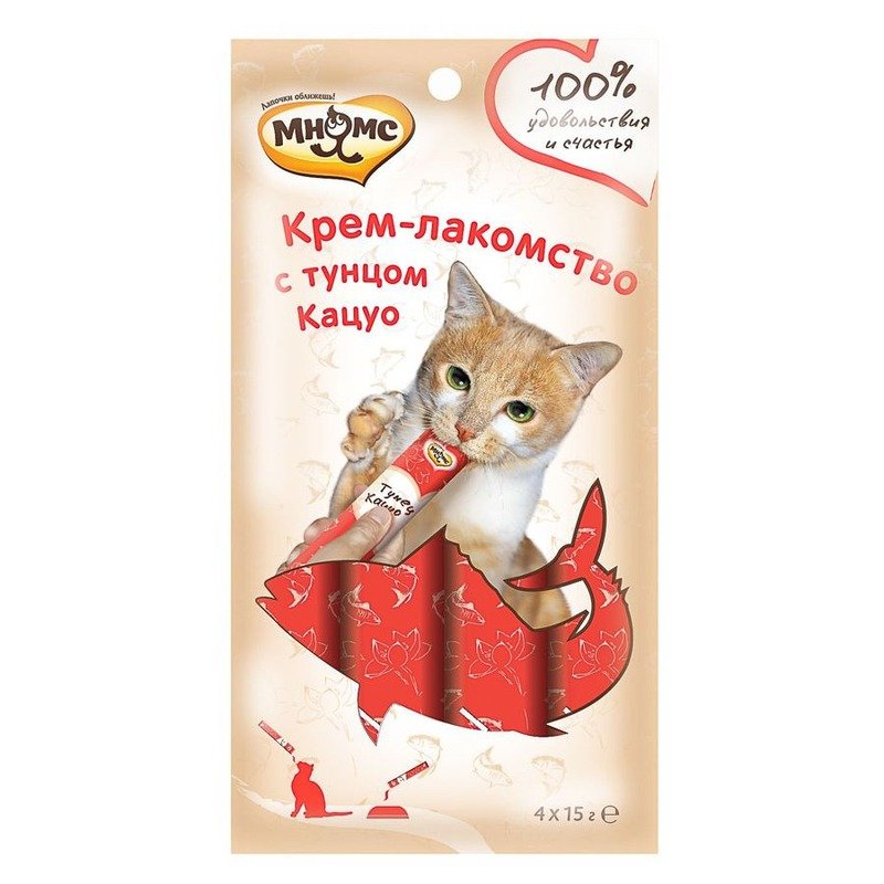 Мнямс крем-лакомство для кошек, с тунцом кацуо - 60 г