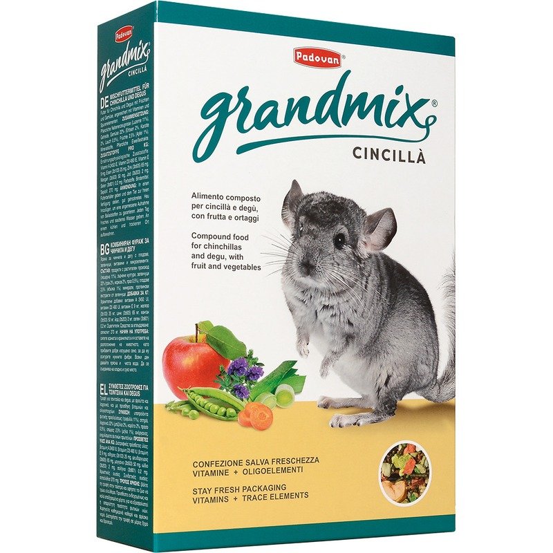 Padovan Grandmix cincilla Корм комплексный/основной для шиншилл и дегу - 850 г