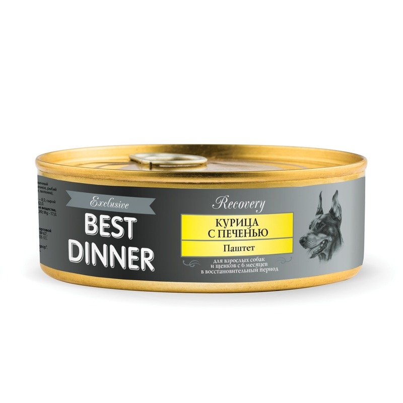 BEST DINNER Best Dinner Exclusive Recovery консервы для собак при восстановлении паштет с курицей и печенью - 100 г