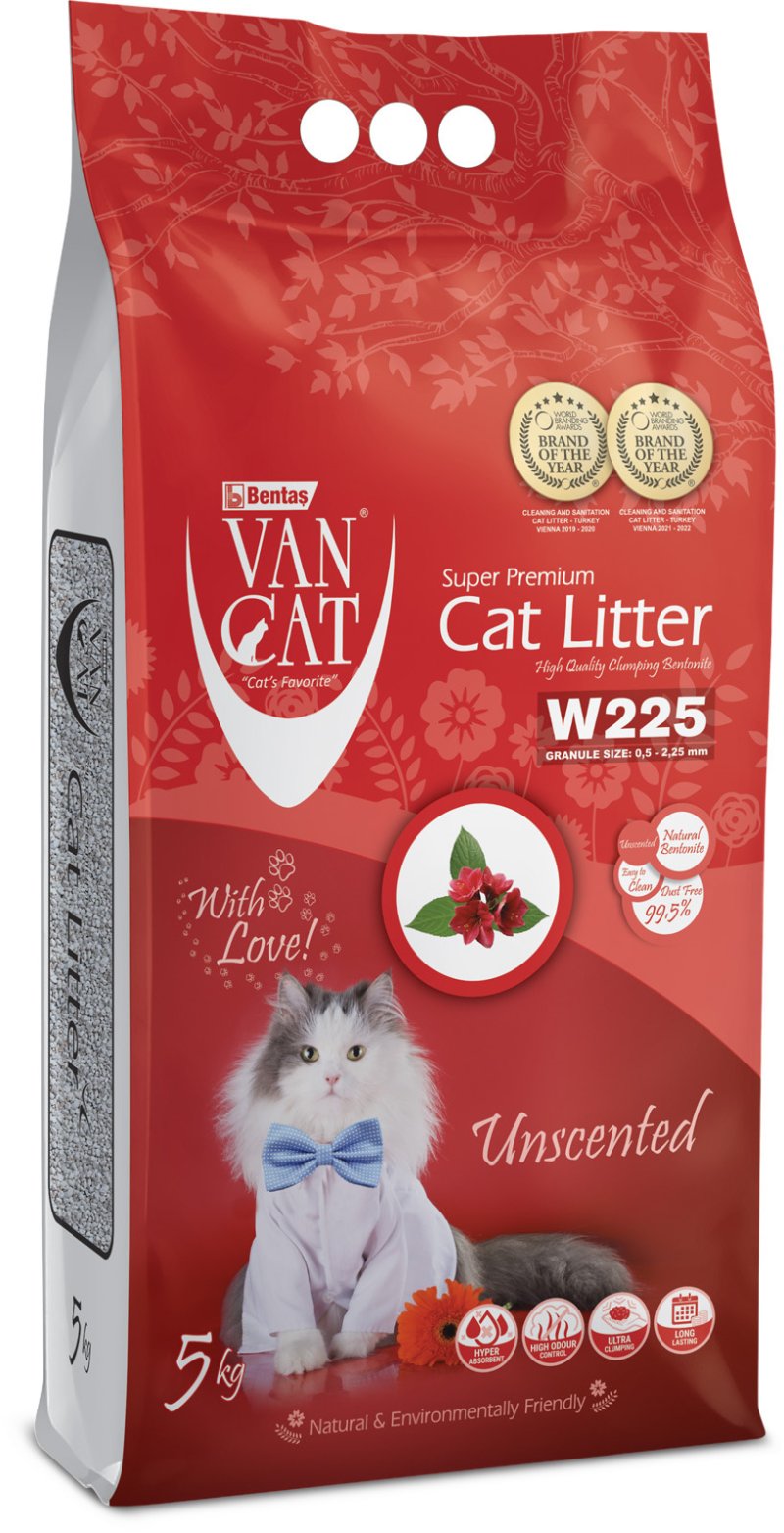 Van Cat Van Cat комкующийся наполнитель '100% натуральный', без пыли, пакет (15 кг)
