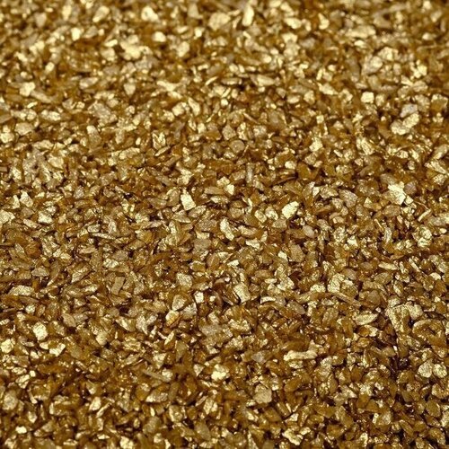 Грунт 'Золотистый металлик' декоративный песок кварцевый, 250 г фр. 0,5-1 мм
