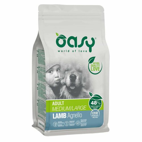 Oasy Dry OAP MediumLarge Breed Professional Монопротеин сухой корм для взрослых собак средних и крупных пород с ягненком 12 кг