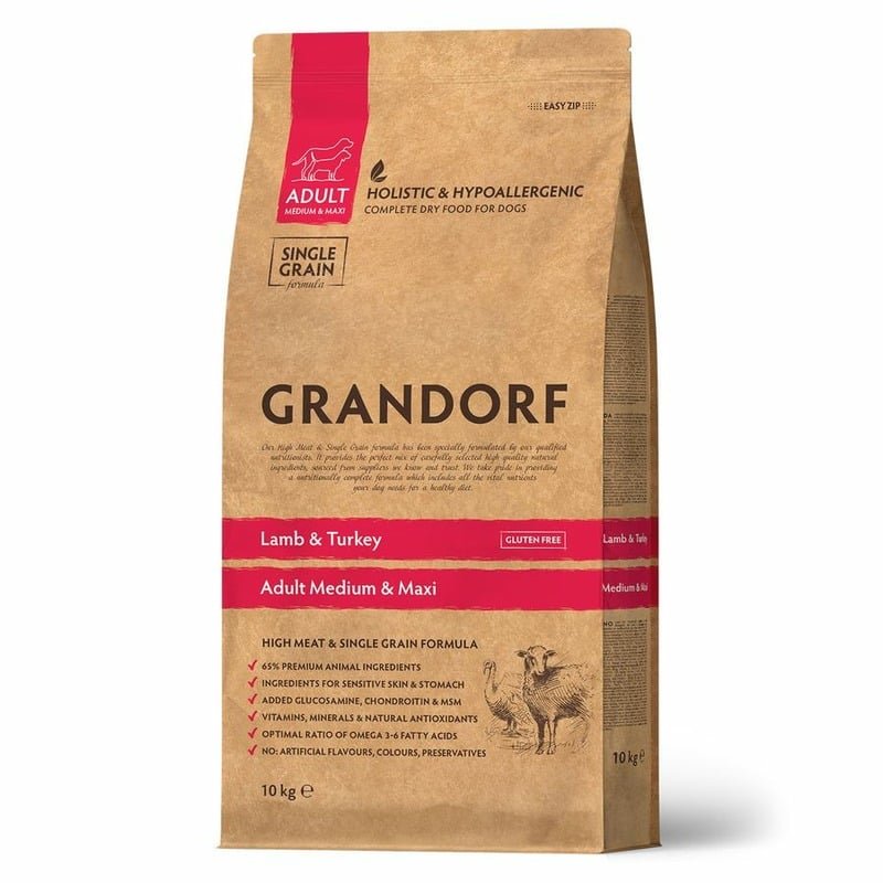Grandorf Grandorf сухой корм для собак средних и крупных пород, с ягненком и индейкой - 10 кг