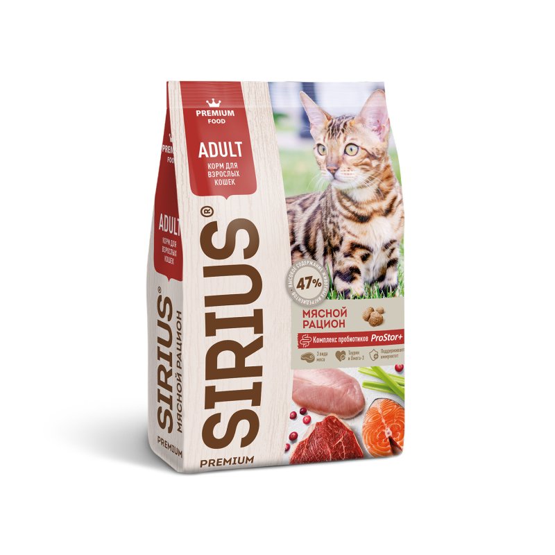 Sirius Sirius сухой корм для кошек, мясной рацион (400 г)