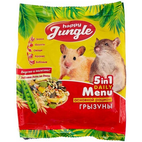 Корм для грызунов Happy Jungle 5 in 1 Daily Menu Основной рацион , 350 г