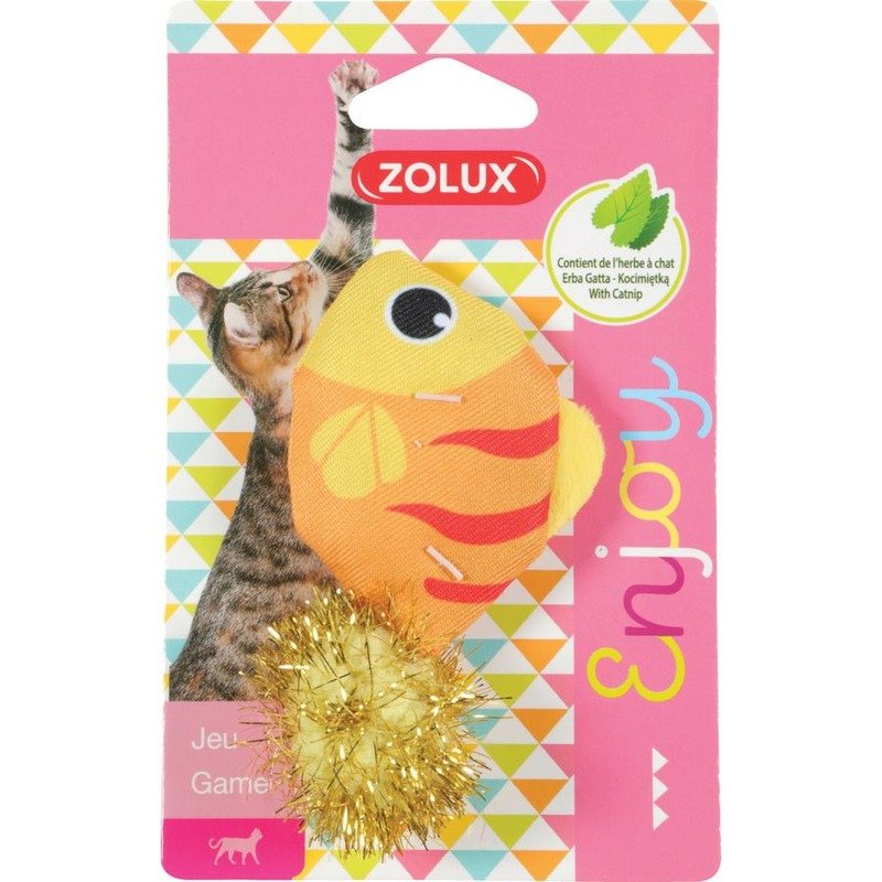 Zolux Игрушка \'Загадочная рыбка\' для кошек, с кошачьей мятой, 8,5 см