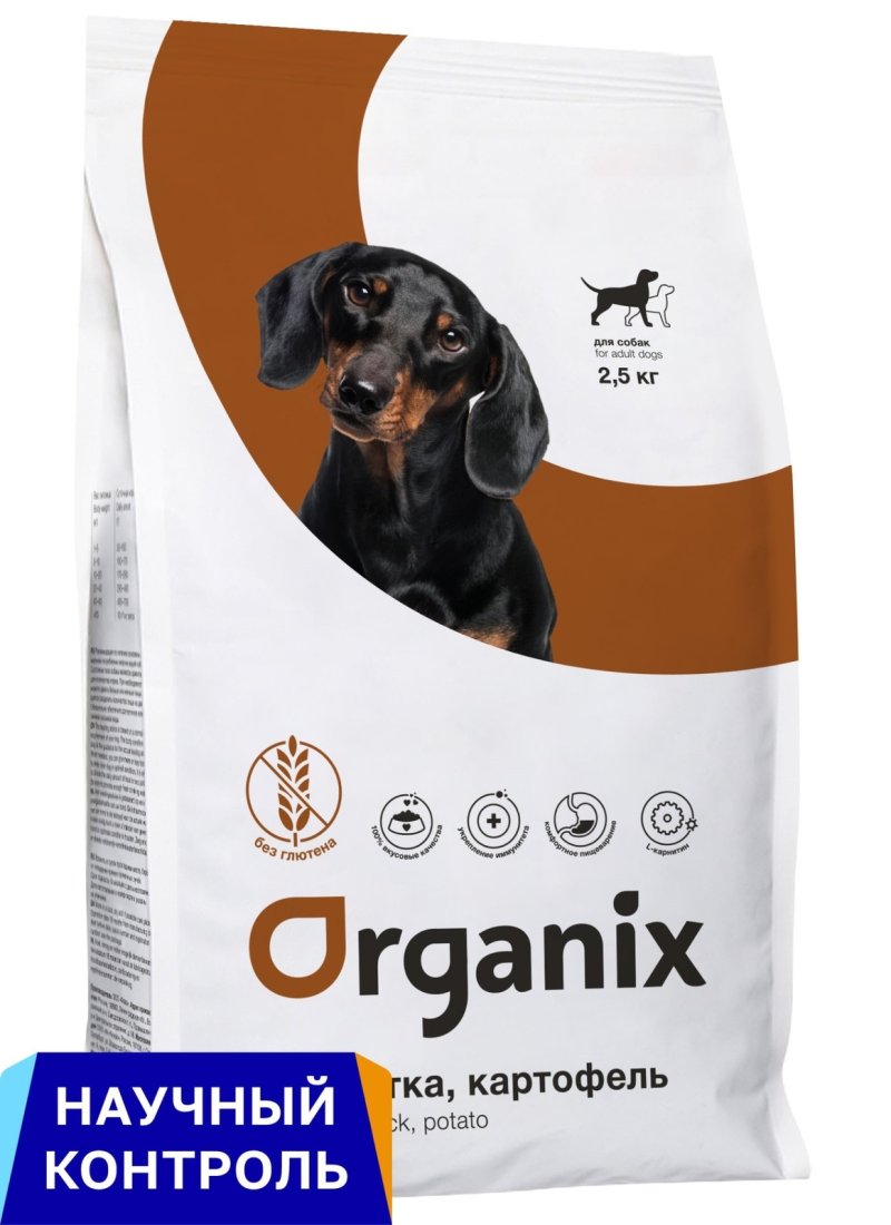 Organix Organix сухой беззерновой корм для собак, с уткой и сладким картофелем (2,5 кг)