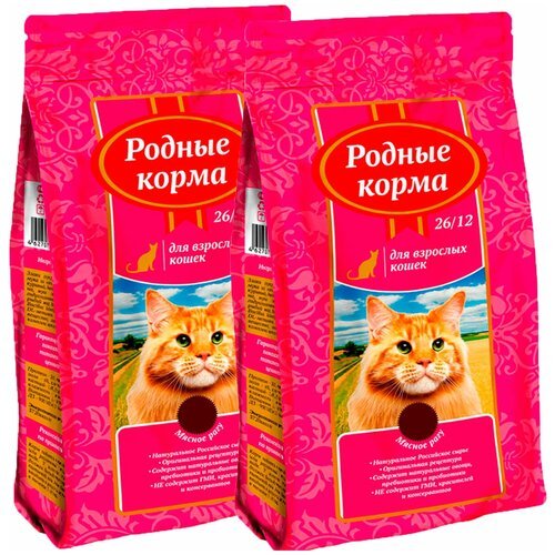 Родные корма для взрослых кошек с мясным рагу 26/12 (10 + 10 кг)