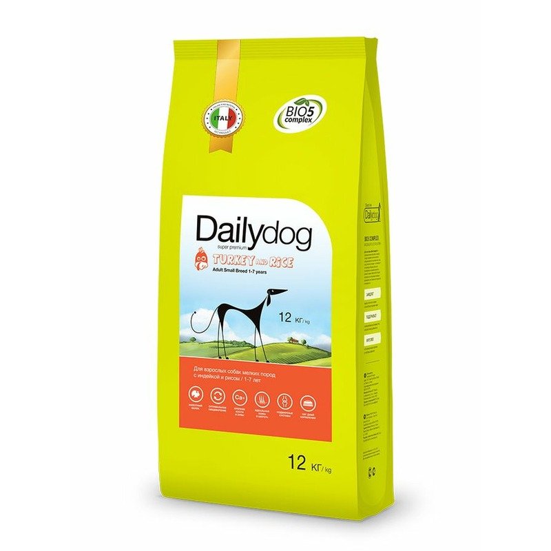 Dailydog Dailydog Adult Small Breed сухой корм для собак мелких пород, с индейкой и рисом - 12 кг