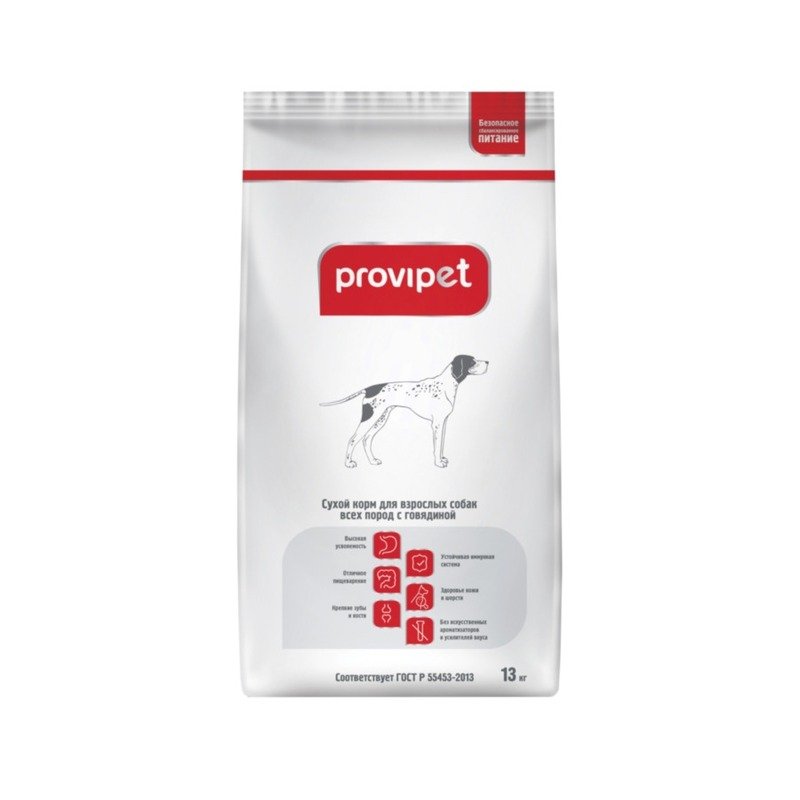 Provipet Provipet сухой корм для собак всех пород с говядиной - 13 кг