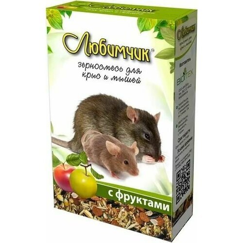 Любимчик Корм сухой зерносмесь для крыс и мышей с фруктами, 400 г