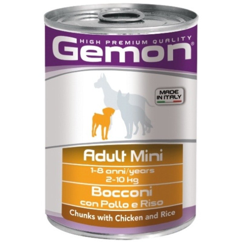 Gemon Gemon dog mini для собак с кусочками курицы и риса 24 шт х415 гр