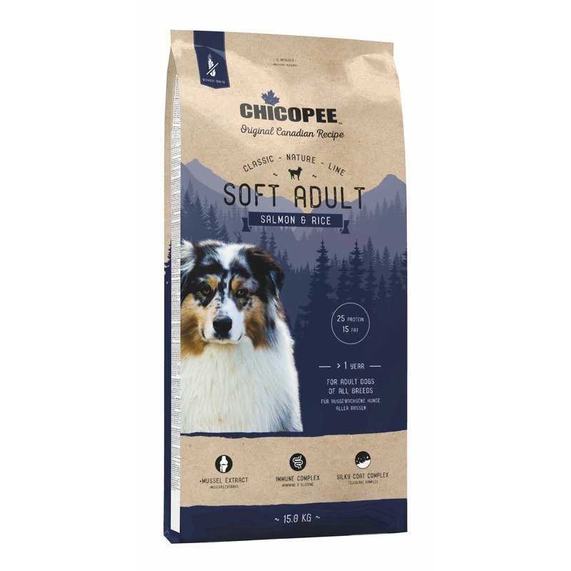 CHICOPEE Chicopee CNL Soft Adult Salmon & Rice полувлажный корм для взрослых собак всех пород с лососем и рисом