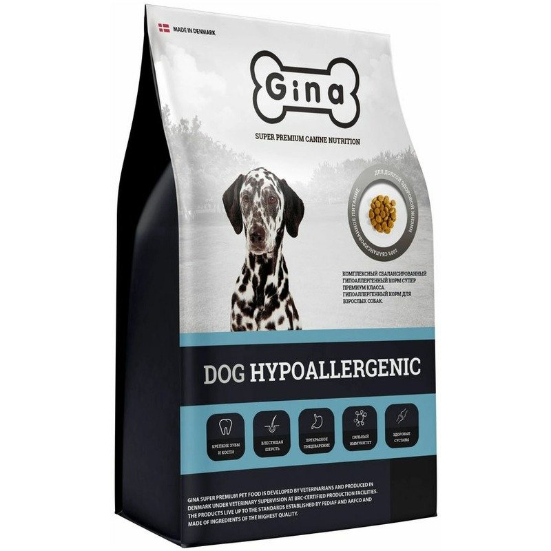 Gina Gina Dog Hypoallergenic гипоаллергенный сухой корм для взрослых собак, с индейкой, уткой и тунцом - 7,5 кг