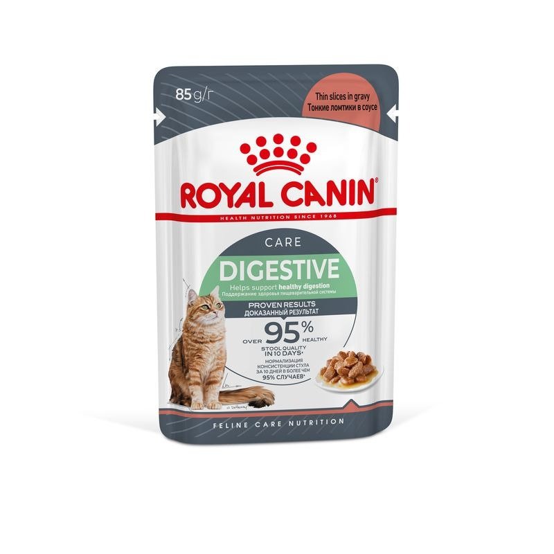 Royal Canin Digestive Care влажный корм для взрослых кошек с чувствительным пищеварением, в паучах, в соусе - 85 г х 28 шт