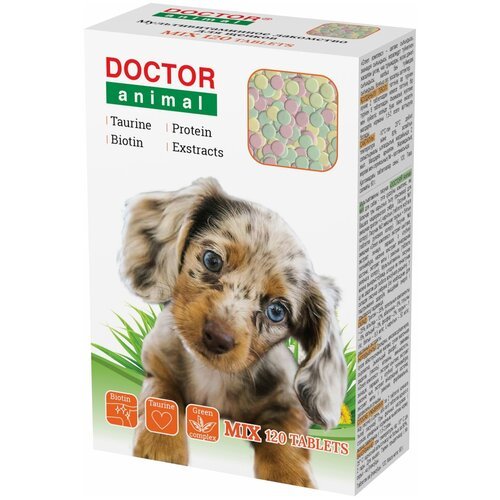 Мультивитаминное лакомство Doctor Animal Mix, для щенков, 120 таблеток