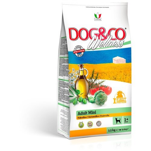 Wellness Dog&Co Adult Mini корм для взрослых собак малых пород Курица и рис, 2,5 кг.