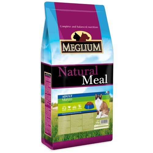 Сухой корм для кошек Meglium с курицей, с говядиной 15 кг