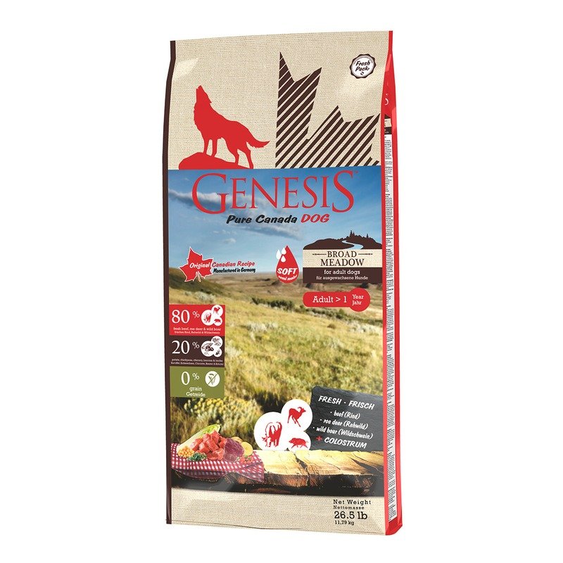 Genesis Pure Canada Broad Meadow Soft полувлажный корм для взрослых собак с говядиной, мясом косули и дикого кабана