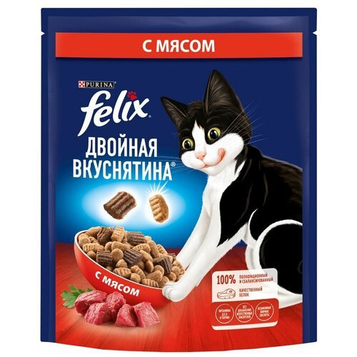 Сухой корм для кошек Felix с мясом, 200 г, 5 шт