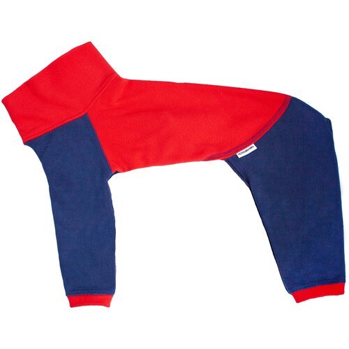 Флисовый комбинезон для собак , цвет красный-т.синий, размер S3.