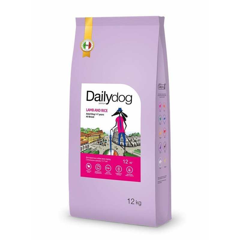 Dailydog Adult All Breed сухой корм для собак с ягненком и рисом - 12 кг