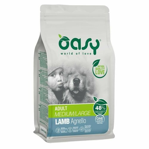 Oasy Dry OAP MediumLarge Breed Professional Монопротеин сухой корм для взрослых собак средних и крупных пород с ягненком
