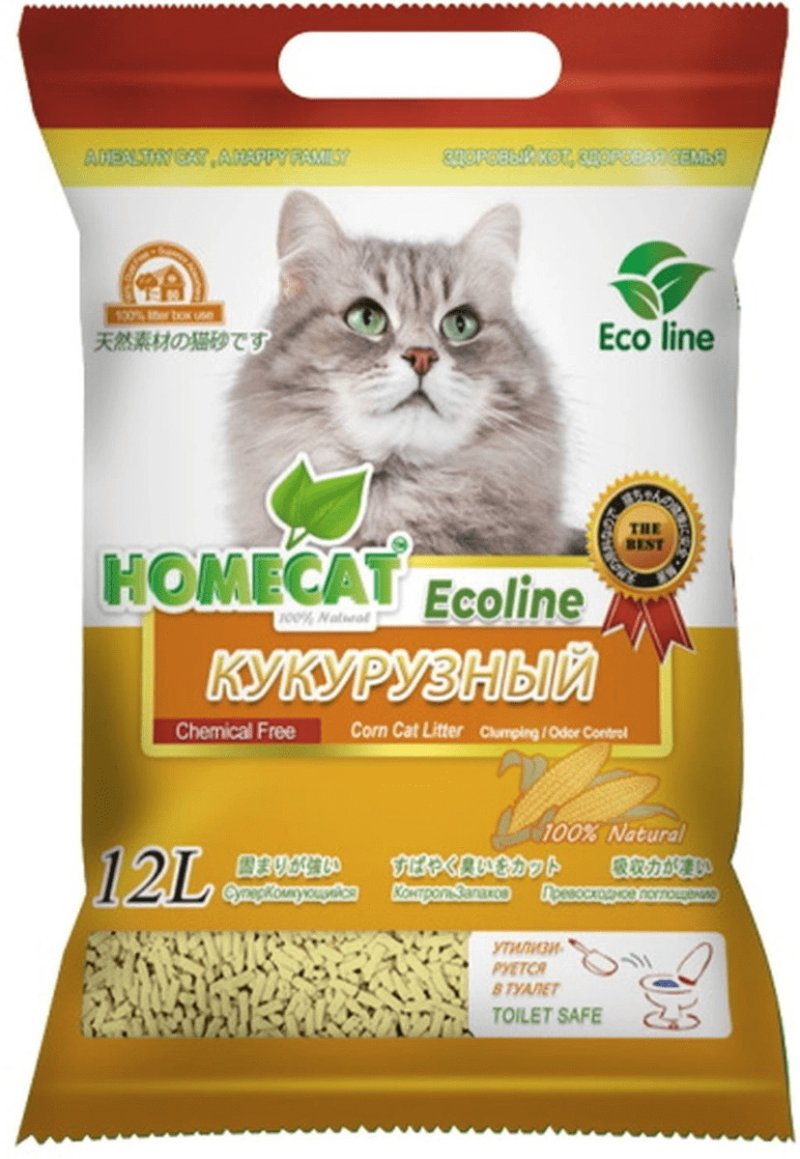 Homecat наполнитель Homecat наполнитель кукурузный комкующийся наполнитель 'Эколайн' (5,6 кг)