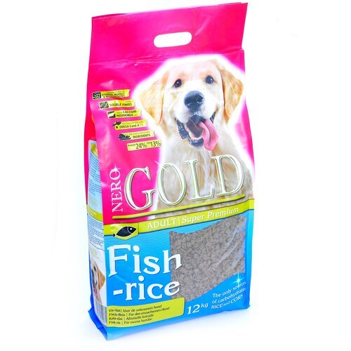 Сухой корм для собак Nero Gold рыба, с рисом 1 уп. х 1 шт. х 12 кг