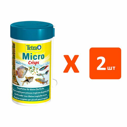 TETRA MICRO CRISPS кормчипсы для мелких тропических рыб мелкие чипсы (100 мл х 2 шт)