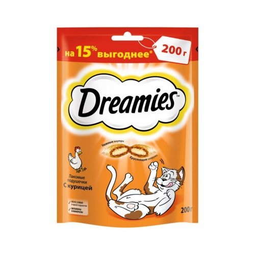 Dreamies Лакомые подушечки для кошек с курицей 10150256 | 0,14 кг 24971 (18 шт)